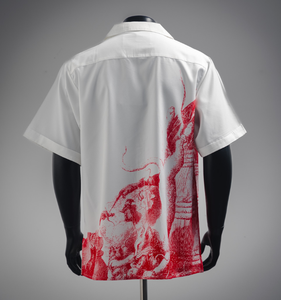 Camiseta de manga corta de algodón puro con estampado de diamantes y estrellas de cinco puntas, pantalla holgada sin cuello, lavado largo y pesado - Product Image 6