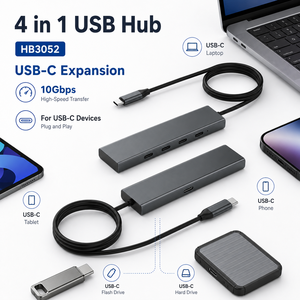 <span class=keywords><strong>Hub</strong></span> USB 3.<span class=keywords><strong>2</strong></span> Gen <span class=keywords><strong>2</strong></span> 10 Gbps, 4 ports, type C, séparateur 4 en 1, adaptateur multiport USB-C pur avec port d'alimentation 5V 3A pour ordinateur portable - Product Image 1