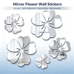 Espejo acrílico con forma de flor, adhesivo decorativo para pared, para dormitorio y sala de estar, venta al por mayor - Product Image 1