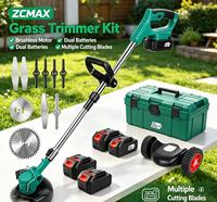 Tondeuse à gazon électrique sans fil 21V sans balais, alimentée par batterie, avec bac de ramassage, outil de jardinage industriel et DIY