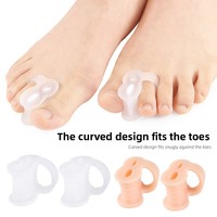 Séparateur d'orteils à trou unique pour hallux valgus, orteils superposés, avec coussinet orthopédique réglable en éponge et conception à clipser