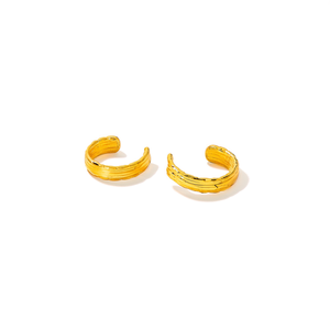 ต่างหูแฟชั่นแบบติดหู สแตนเลส 316L ชุบทอง PVD ทนทาน เป็นมิตรต่อสิ่งแวดล้อม - Product Image 2