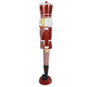 Handmade lớn màu đỏ đứng polyresin <span class=keywords><strong>nutcracker</strong></span> với đèn LED Styrofoam Xmas theo mùa trang trí nhà cho Giáng sinh - Product Image 3