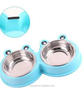 Bol d'alimentation pour animaux de compagnie, fournisseur professionnel, Double bol pour chien en acier inoxydable en métal moderne