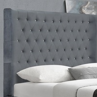 Lit King Size rembourré au design moderne Willsoon New Store Velours écrasé élégant avec revêtement en cuir Cadre en bois pour la maison