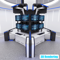 Conception moderne et complète de consoles de centre de commande, services personnalisés, planification de l'espace pour les centres de surveillance et de contrôle