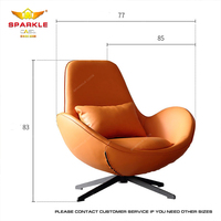 SPARKLE Mobilier de salon moderne en cuir Fauteuil inclinable pour les loisirs Fauteuil canapé simple