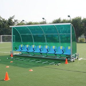 Banc de Reserves Économique PY pour Football avec Sièges en Plastique à Dossier Moyen – Abri Extérieur pour Équipe de Football de 2 à 24 Places - Product Image 5