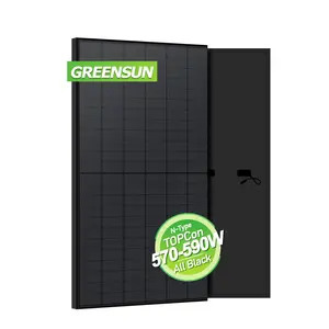 所有黑色太阳能电池板制造商550W N型太阳能电池板价格560W 580W太阳能系统家用