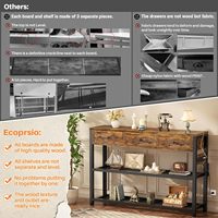 Console moderne en bois SENYU avec 3 tiroirs de rangement pour entrée et salon