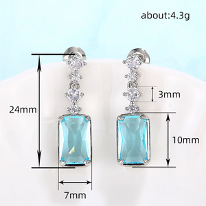 Eleganti Orecchini Pendenti Rettangolari per Donne, Orecchini Pendenti Medi-Lunghi, Gioielli di Moda per Uso Quotidiano e Feste - Product Image 4
