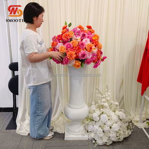 Jarrón Moderno de Fibra de Vidrio Blanco Liso, Alto y Grande, con Forma de Trompeta, Centro de Mesa para Decoración de Eventos y Bodas - Product Image 3