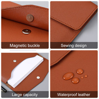 Bolsa de archivo de almacenamiento Vertical A4 personalizada de fábrica, carpeta de archivos de documentos de contrato impermeable de cuero Pu para oficina de negocios