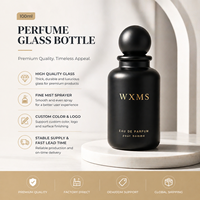 Flacon de parfum en verre haute transparence de luxe avec un design élégant de bouchon à bille, esthétique, 30 ml, 50 ml, 100 ml, parfum haut de gamme