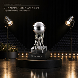 Nuovo Design Mappamondo Decorativo Personalizzato in Cristallo e Metallo, Trofeo a Sfera in Vetro per Premio di Apprezzamento Partner - Product Image 6