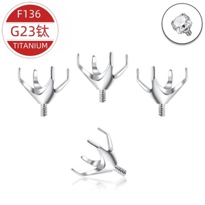 Boucles d'oreilles en alliage de titane F136, titane G23, sertissage zircon à vis, pour accessoires de bijoux DIY, bijoux de piercing unisexe - Product Image 3