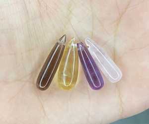 Cuentas de Cuarzo en Forma de Lágrima Verdes Naturales, Gotas de Cuarzo Briolette, Cristales de Reiki para la Fabricación de Joyas - Product Image 5