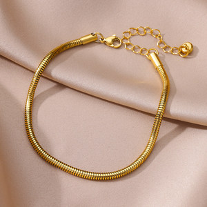 फैशन 18k सोने के प्लेटेड वाटरप्रूफ स्टेनलेस स्टील सांप चेन ट्विस्ट रस्सी के साथ महिला समुद्र तट गहने के लिए - Product Image 5