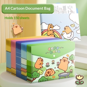 <span class=keywords><strong>Carpeta</strong></span> de Archivos A4 de Material PP con Diseño de Capibara Retro, Gran Capacidad, Cierre a Presión, Bolsillo Personalizado, Multifuncional - Product Image 1