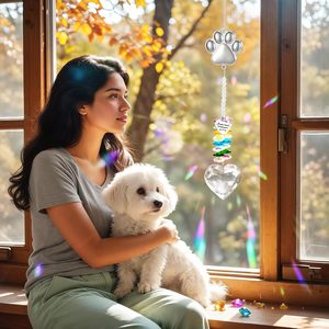 Attrape-soleil personnalisé <span class=keywords><strong>en</strong></span> cristal <span class=keywords><strong>en</strong></span> forme de cœur avec ailes d'ange, cadeau commémoratif pour animaux de compagnie, ornement suspendu créateur d'<span class=keywords><strong>arc</strong></span>-<span class=keywords><strong>en</strong></span>-<span class=keywords><strong>ciel</strong></span> - Product Image 6