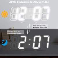 Reloj Despertador Digital LED 3D Moderno, Reloj Electrónico de Plástico para Pared y Escritorio con Función de Repetición, Fecha, Temperatura y Luz Nocturna para Sala de Estar