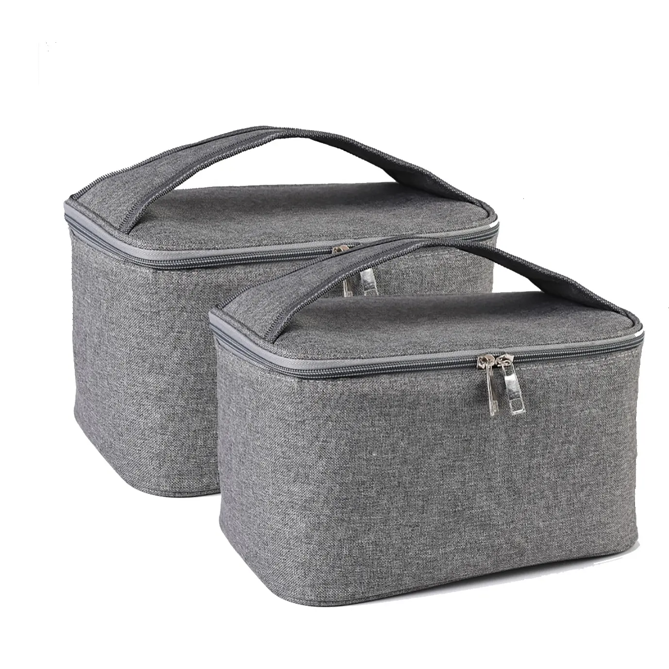 Lunch Bag Cooler Bags Portable Cooler Lunch Bag New Customized Nylon Polyester Grey Soft Lunch Bag Insulated Tote Bag For Outdoor Travel