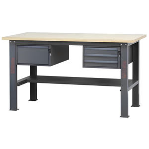 C58BC-W Beta 4C/A 160cm établi anthracite avec plateau en bois et 4 tiroirs - Product Image 1