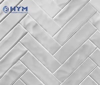 Panneaux muraux de douche modernes en pierre artificielle sans cadre à motif chevrons TS-RS, garantie 3 ans, pour hôtels