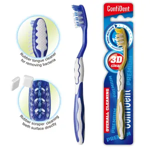 Custom Rubber Plastic Toothbrush Adult Tooth Brushes Oral Health Medium Soft Bristle Toothbrush