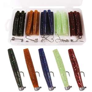 ใหม่20/35/60ชิ้น Ned Stick ตะกั่วหนอนกล่องตะขอหัวเหยื่อปลอม<span class=keywords><strong>ลอย</strong></span>น้ำสีดำทนต่อการ<span class=keywords><strong>กัด</strong></span>ปลาเค็ม - Product Image 2