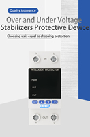 Protecteur de tension et de courant réglable 63A 230V avec affichage numérique, relais de réenclenchement sur/sous-tension, matériau PC statique unique 1kVA