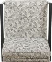 Fauteuil d'appoint moderne en tissu capitonné avec accoudoirs et rembourrage en mousse |   Meubles de maison pour salon et chambre - Lignes grises