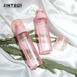 빈 아름다움 100ml 4oz 5oz 토너 액체 미스트 스프레이 병 펌프와 사용자 정의 빈 젖빛 핑크 투명 화장품 병