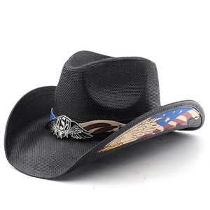 <span class=keywords><strong>Sombrero</strong></span> Vaquero Estilo Americano Unisex con Ala Rizada y Rígida, 100% Poliéster, para las Cuatro Estaciones, de Alta Gama - Product Image 4