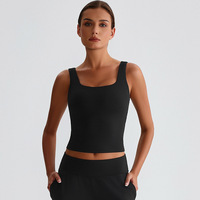 Gilet de Yoga pour femmes décolleté carré U dos Fitness beauté dos débardeur longue fronde coussin de poitrine pour la course à pied sport nu Logo personnalisé