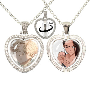 Collana con Ciondolo a Cuore Rotante Bifacciale ALIEN STAGE Mizi Sua Till Ivan Hyuna Luka, Gioielli Charm per Fan e Coppie - Product Image 3