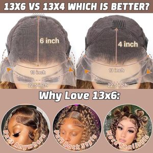 Extensiones de Cabello Humano Remy con Ondas Profundas para Peluca con Frente de Encaje, Color 4/27, Pre-Depiladas, 13x6, Transparentes, Sin Pegamento, Doble Trama - Product Image 3