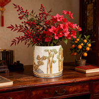 Pot Bunga Resin Gunung Bambu Oriental Vas Tanaman Hiasan Meja Dekorasi Ruang Tamu Rumah Ornamen Seni Dekorasi Desktop Dalam Ruangan Hadiah