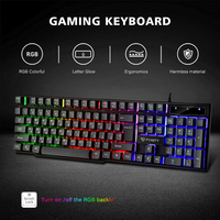 Teclado usb para videojuegos, dispositivo de alta calidad con cable led, rgb, venta al por mayor, muestra gratis de fábrica