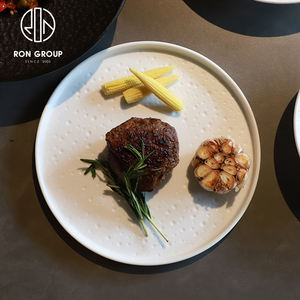 Restaurante occidental Catering <span class=keywords><strong>melamina</strong></span> redondo 10 pulgadas Pizza carne servicio de comida plato de cerámica para comida rápida <span class=keywords><strong>vajilla</strong></span> comercial - Product Image 2