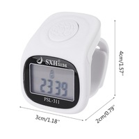 Compteur à 6 doigts numériques 8 canaux avec rétro-éclairage LED pour chanter le temps prière anneau en silicone compteur à main électronique
