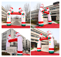 Porte d'entrée gonflable Père Noël imperméable, Arche gonflable Père Noël, Décorations de Noël gonflables d'extérieur