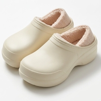 Chaussures d'intérieur pour femmes, automne-hiver-printemps, avec semelle super épaisse en EVA, antidérapantes, doublure en coton imperméable et peluche