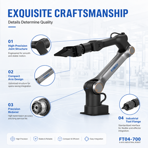 Bras robotisé industriel 6 axes FT04-700, charge utile 7 kg, portée 700 mm, précision 0,1 mm, garantie 1 an, pour machine d'assemblage et de placement 1. E - Product Image 5
