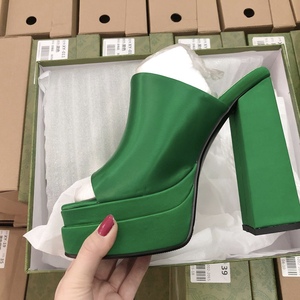 Escarpins con Parte Superior de Seda, Nuevo Diseño, Suela Gruesa de 14CM, Plataformas con Tacón Alto para Mujer - Product Image 6