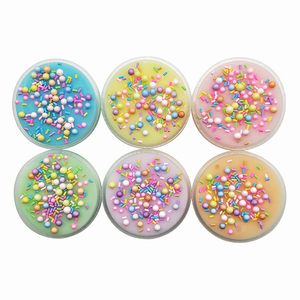 Foam Ball <b>Beads</b> Slime Slices Charms Kit Colorful Glitter Science Slime Kit Clear Barrel Bottle Container Colored Clay Soft Toy - Product Image 2