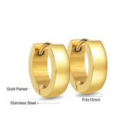 Boucles d'oreilles créoles rondes en acier inoxydable 316L, grande taille, cadeau populaire, marque pour femmes