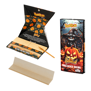 110mm King Size Unbleached Brown <b>Rolling</b> Papers with Filter Tips – Halloween Pumpkin Design, Honeypuff smoking accessories - Product Image 1
