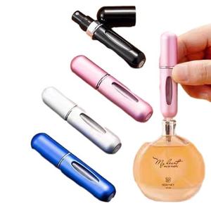 유리 미니 향수 분무기 스프레이 병 골드 리필 알루미늄 금속 휴대용 여행 5ML 크기 하단 채워진 빈 빨간색 클리어 - Product Image 6