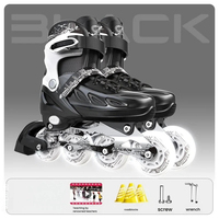 Patins à roulettes en ligne à huit roues entièrement lumineux, taille ajustable, pour adultes et enfants, avec roues clignotantes, pour l'extérieur - Vente en gros